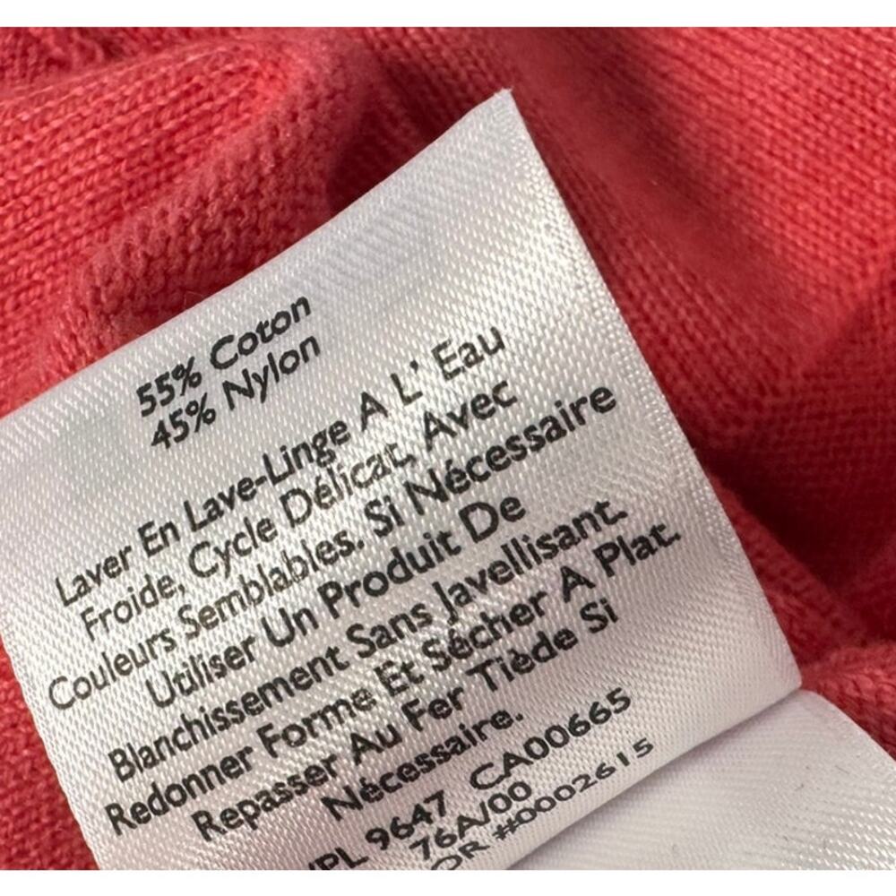 Eddie Bauer Womens Medium 3/4 Sleeve Button Front Cardigan Sweater Coral Pink - Picture 7 of 10